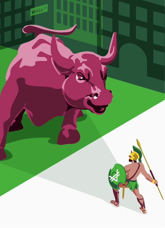 Wall Street Bull against VeraCash Spartan