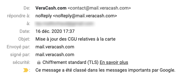 Email transactionnel VeraCash®