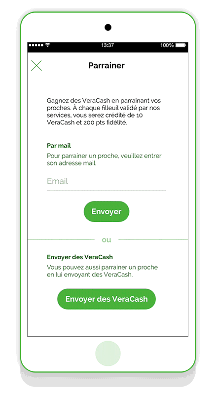 Application VeraCash parrainage